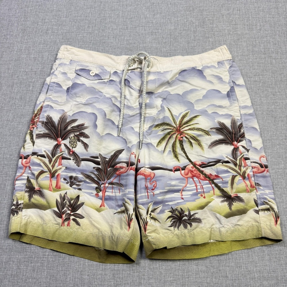 Tommy Bahama Swim Trunks‎ Shorts Mens Small Blue Flamingo Island Floral Lined